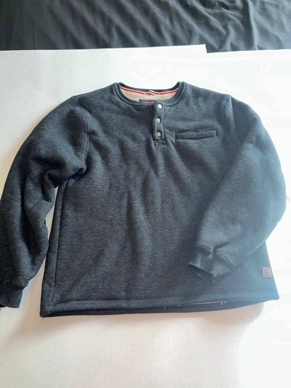 Coleman Men’s Sherpa-Lined Fleece Pullover - Charcoal Grey - Size XL